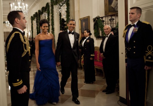Michelle Obama in Vera Wang a Kennedy Center Honors - Foto Getty Michelle Obama in Vera Wang a Kennedy Center Honors - Foto Getty
