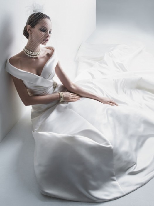 abito da sposa Cassini off the shoulder