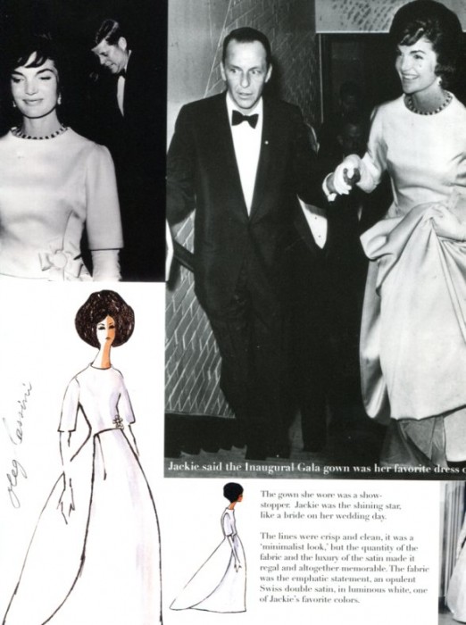 Jackie Kennedy in Cassini inauguration gala 1961