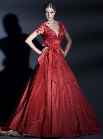 abito da sposa rosso Marina K Couture