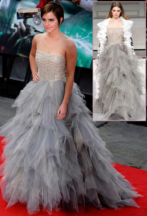 Emma Watson in Oscar de la Renta premiere Harry POtter 2011 - foto da stylefrizz.com