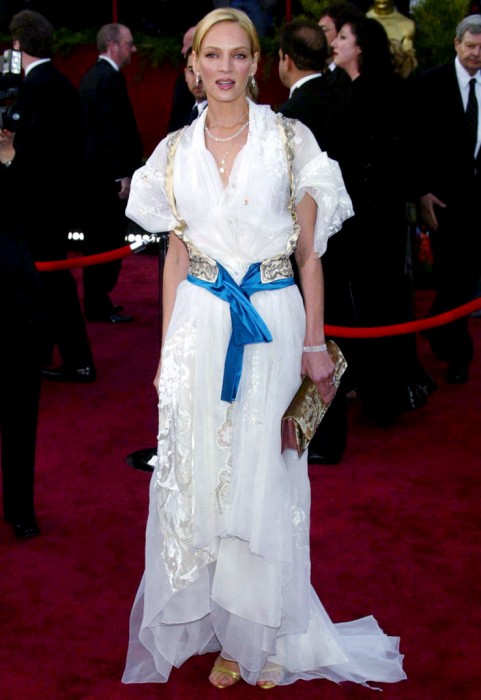 Uma Thurman agli Oscar 2004 - Foto Getty