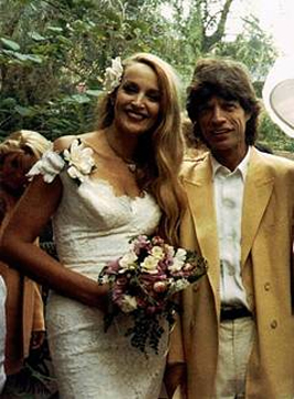 Mick Jagger e Jerry Hall alle nozze nel 1990