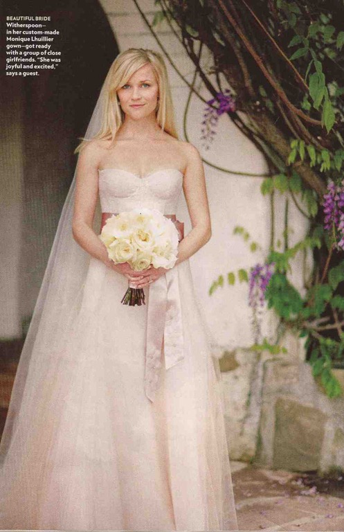 Reese Witherspoon in abito da sposa Monique Lhullier