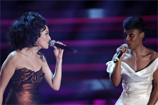 Skye dei Morcheeba in Vivienne Westwood a Sanremo 2012