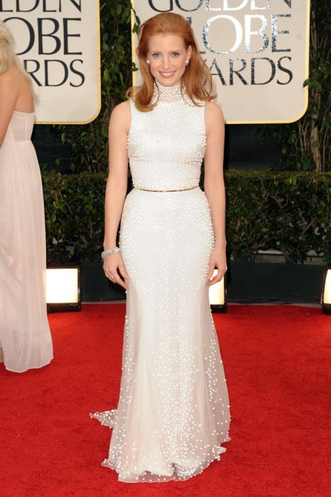 Jessica Chastain in Givenchy ai Golden Globe 2012