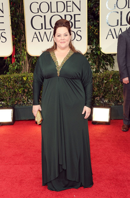 Melissa McCarthy ai Golden Globe 2012 in Badgley Mischka Couture - Foto Getty