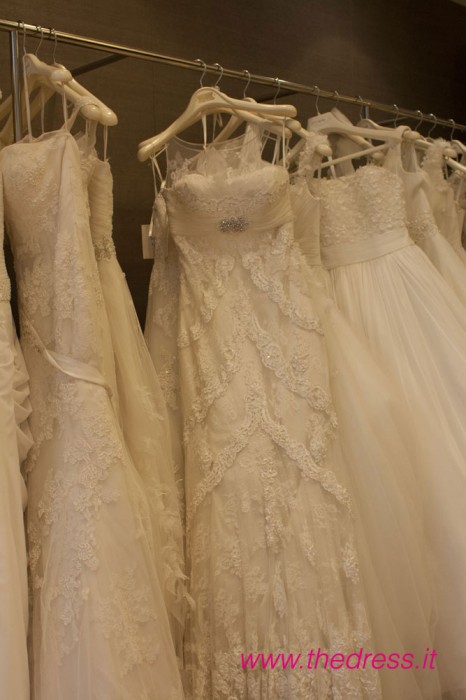Wedding dress from Pronovias collection 2013 as seen at preview in Milan flagship store