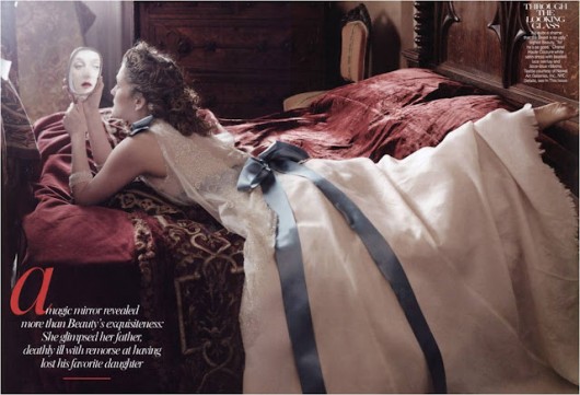 Drew Barrymore on Vogue April 2005 in Chanel Haute Couture photo by Annie Leibovitz