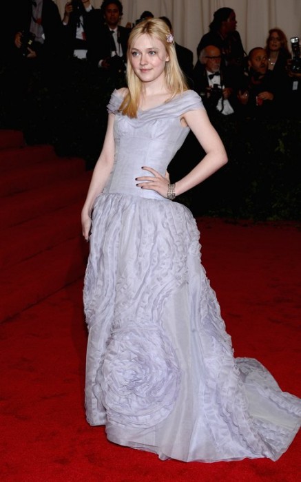 Dakota Fanning in Louis Vuitton at Met Ball 2012 - Getty