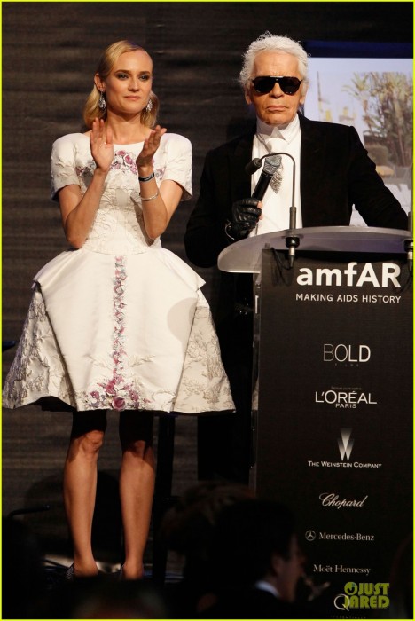 Diane Kruger & Karl Lagerfeld amFAR Gala 2012