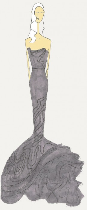 Vera Wang sketch for Marina Rust Met Ball 2012 - verawang.com