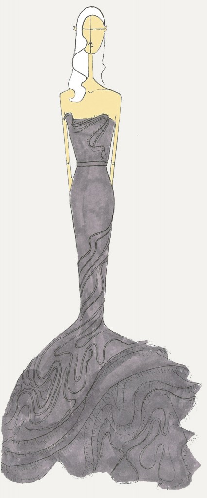 Vera Wang sketch for Marina Rust Met Ball 2012 -  verawang.com