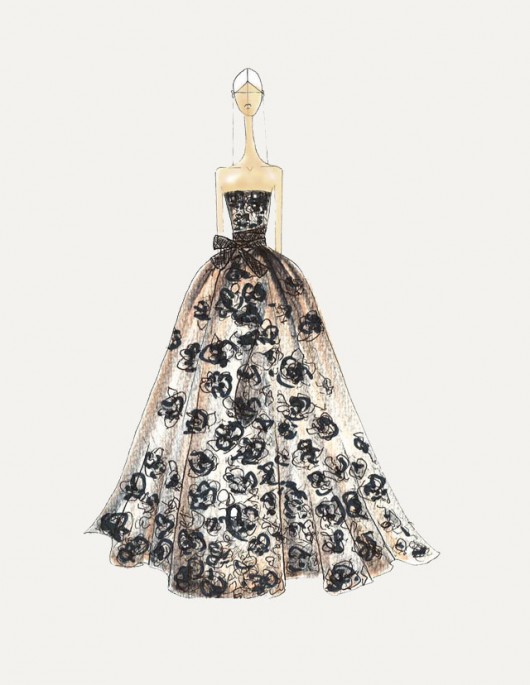 Vera Wang sketch for Stephanie Winston Met Ball 2012 - verawang.com
