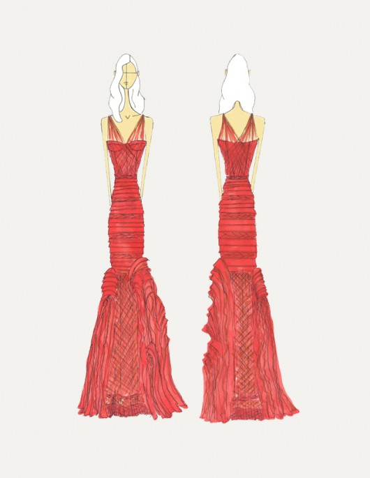 Vera Wang sketch for Wendi Murdoch -  verawang.com