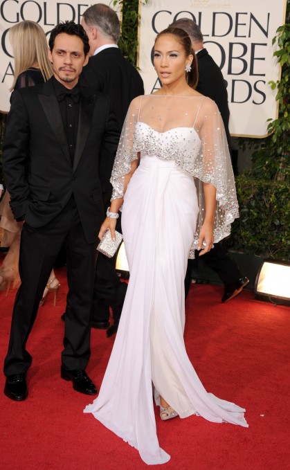 Jennifer Lopez in Zuhair Murad e Marc Antony Golden Globes 2011 - Foto Getty
