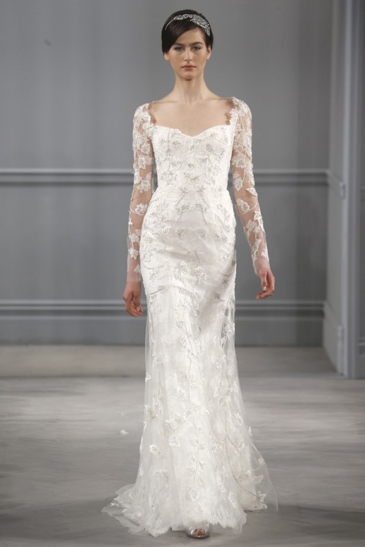 abito da sposa Monique Lhuillier Spring 2014 foto George Chinsee