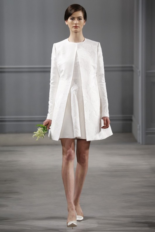 abito da sposa corto Monique Lhuillier Spring 2014 1 foto George Chinsee