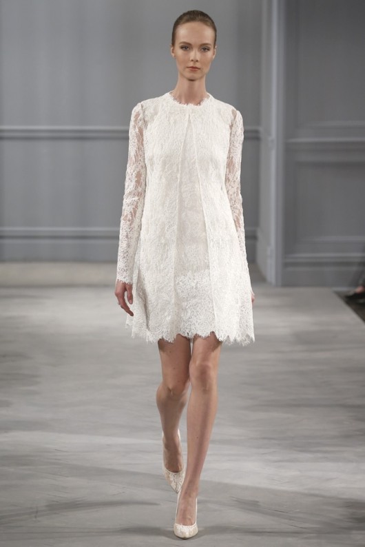 abito da sposa corto Monique Lhuillier Spring 2014 1 foto George Chinsee