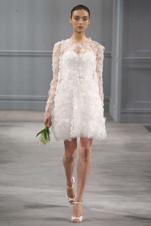 abito da sposa corto Monique Lhuillier Spring 2014 1 foto George Chinsee