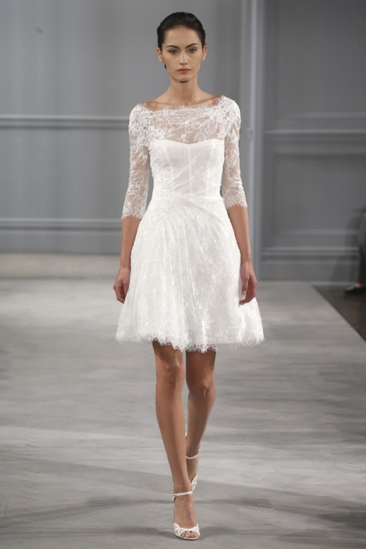 abito da sposa corto Monique Lhuillier Spring 2014 1 foto George Chinsee