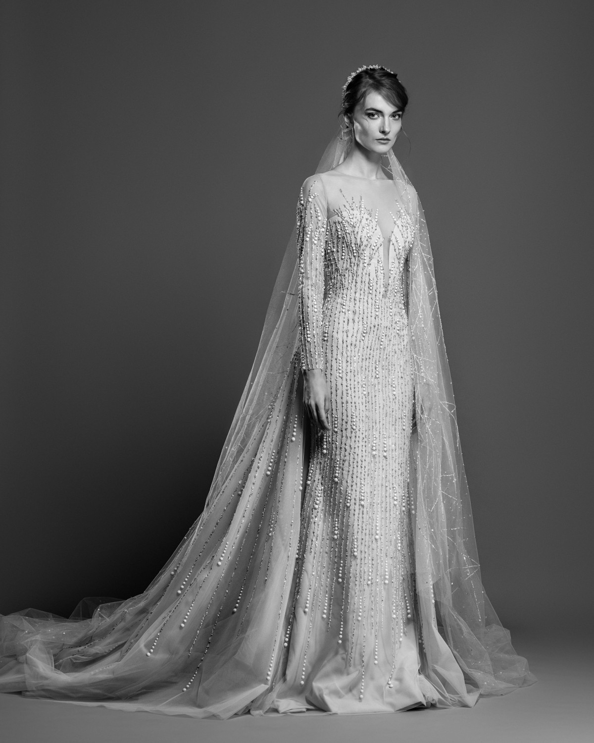 abito da sposa georges-hobeika-spring 2019 velato e ricamato