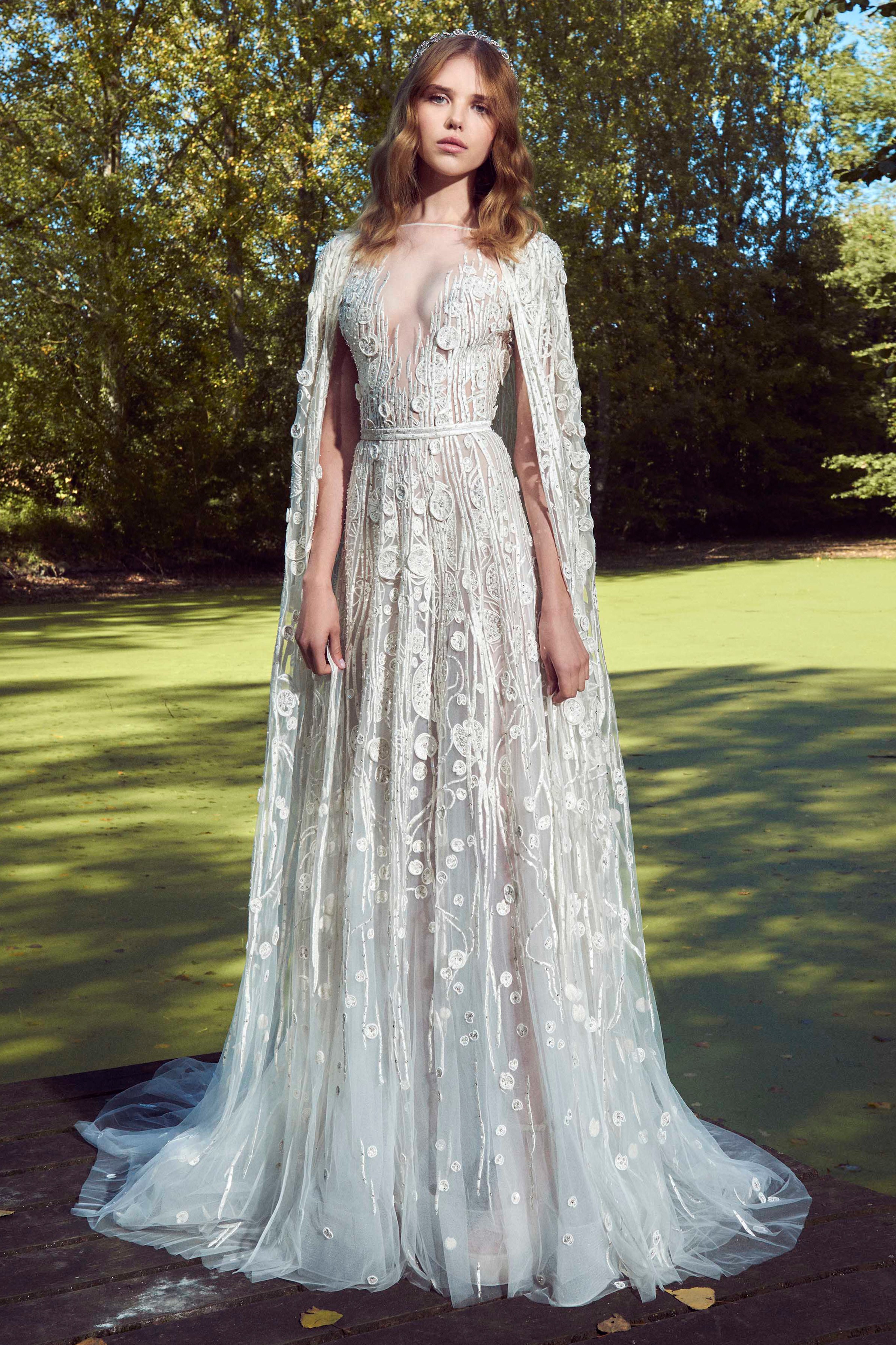 abito da sposa con mantella zuhair-murad-fall-2019