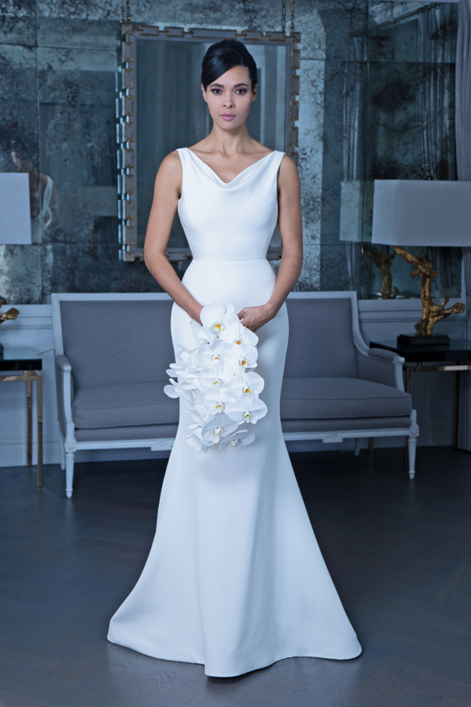 abito da sposa in cady Romona Keveza Fall 2019